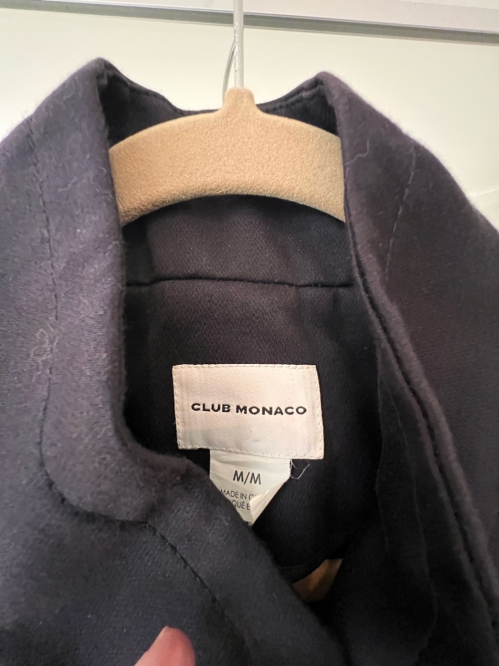 Club Monaco Classic Short-Sleeve Funnel Collar Jacket - Navy. Size M - Picture 5 of 14
